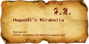 Hegedűs Mirabella névjegykártya